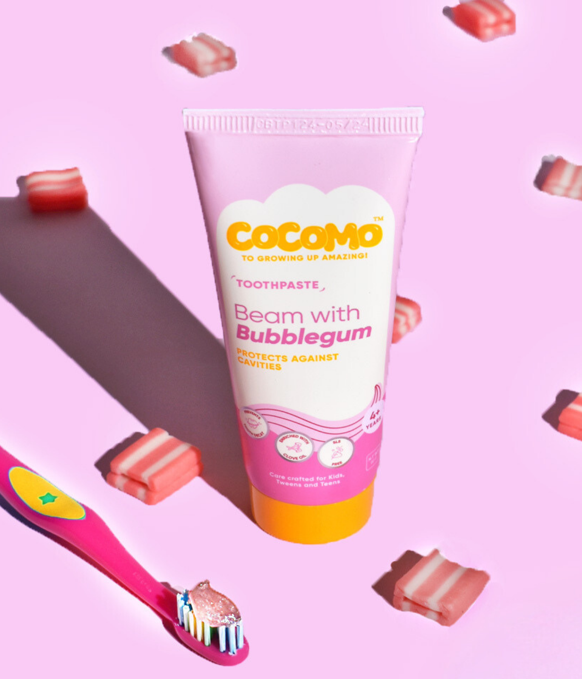 Cocomo natural beam with bubblegum toothpaste for children