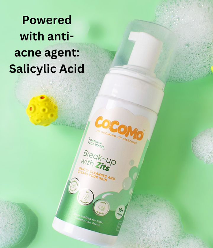 Cocomo natural Break-Up With Zits anti acne foaming face wash for tweens and teens